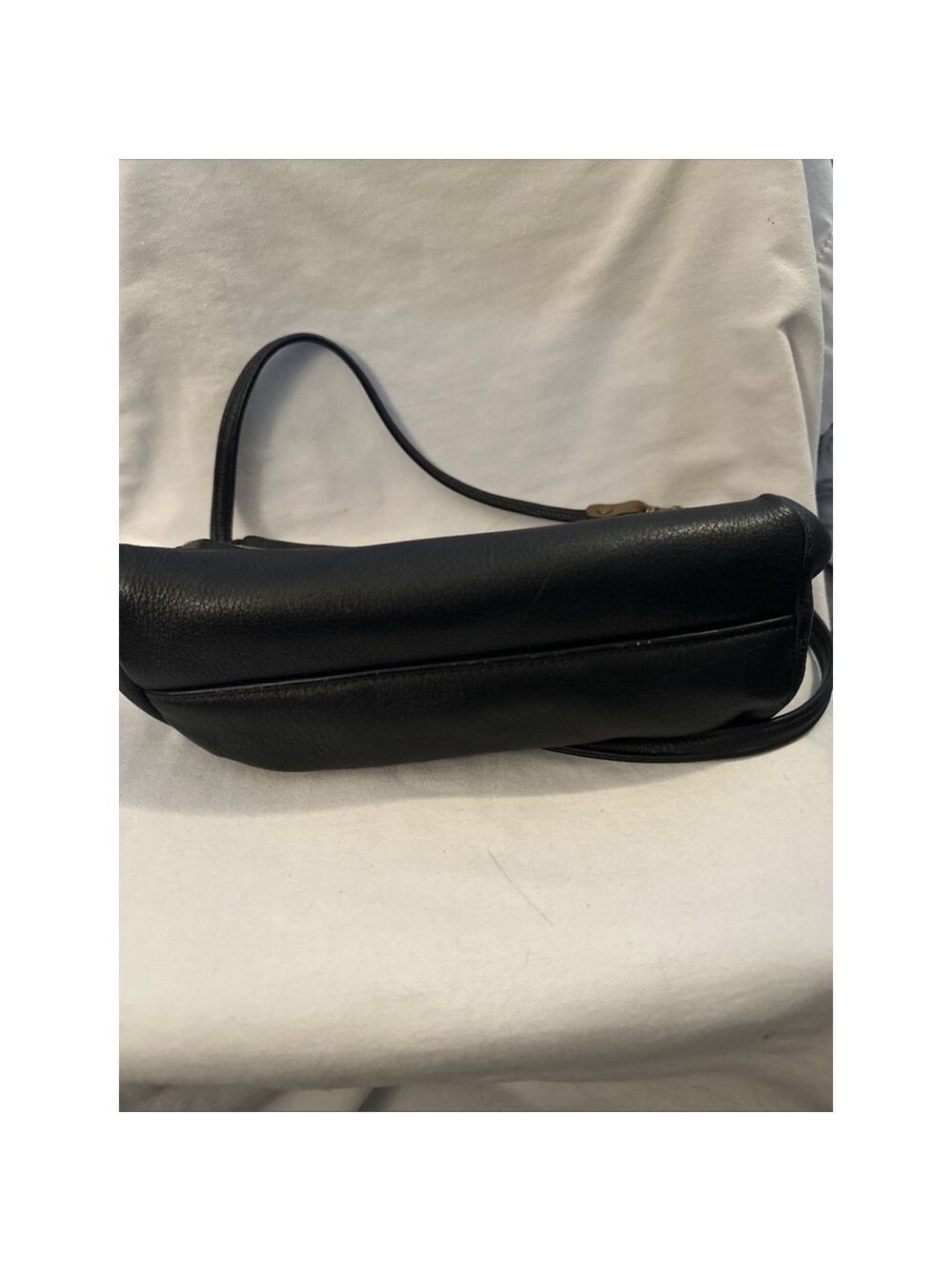 Vintage Orvis Black Brown Pebbled Leather Crossbody Bag - Picture 8 of 8